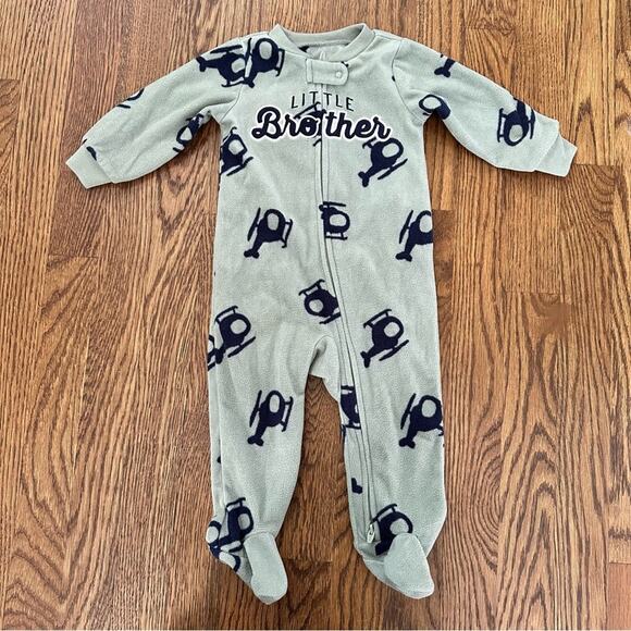 Carter's Other - Carter’s Little Brother fleece footed pajamas, size 6m OR 9m